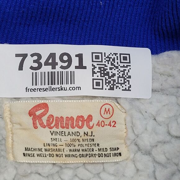 Vintage 70s Gun Club Bomber Jacket Medium 23x24 Blue - Picture 8 of 15